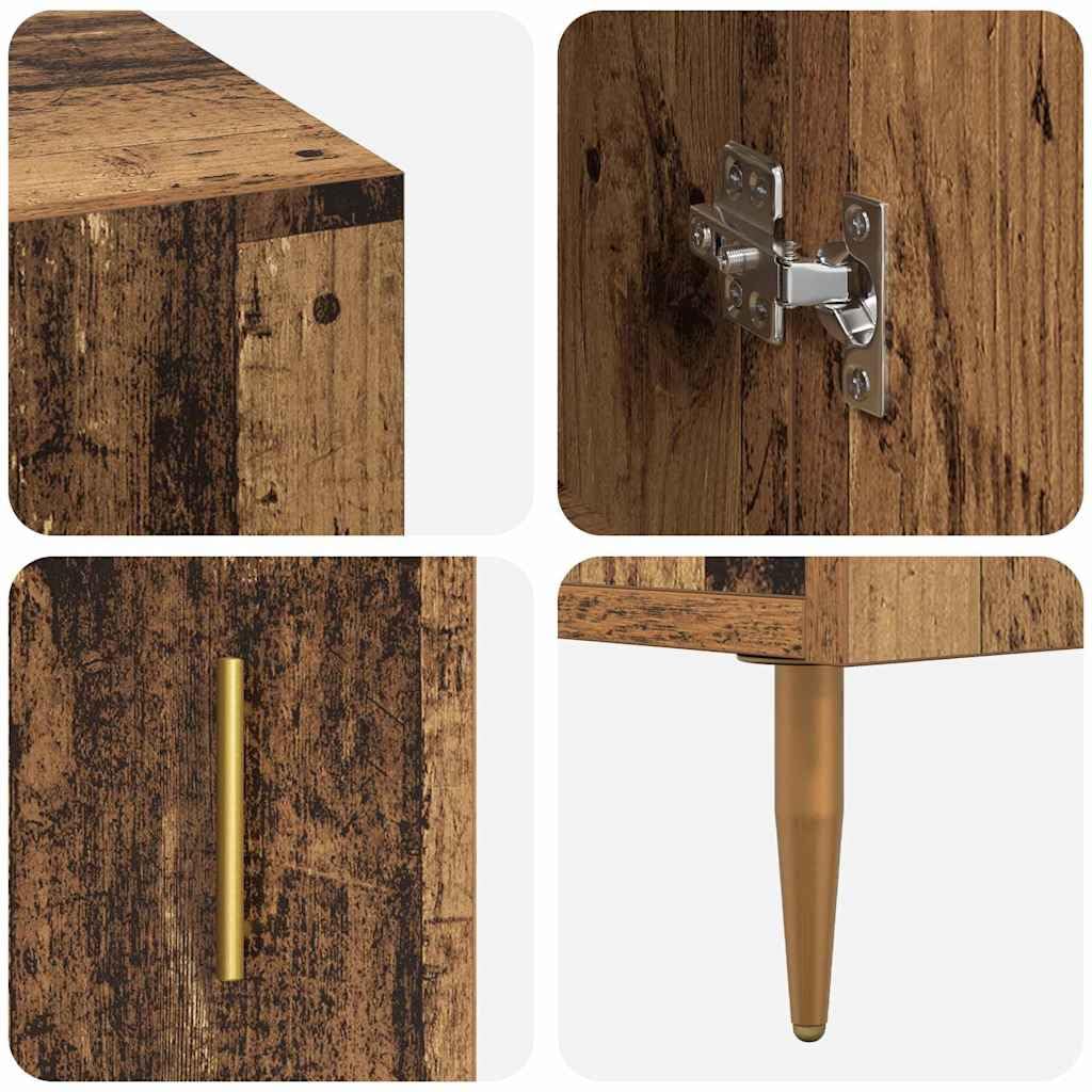 Scrivania con mensola, effetto legno antico, 140 x 50 x 75 cm, materiale in legno, moderno tavolo da ufficio con spazio per casa e ufficio