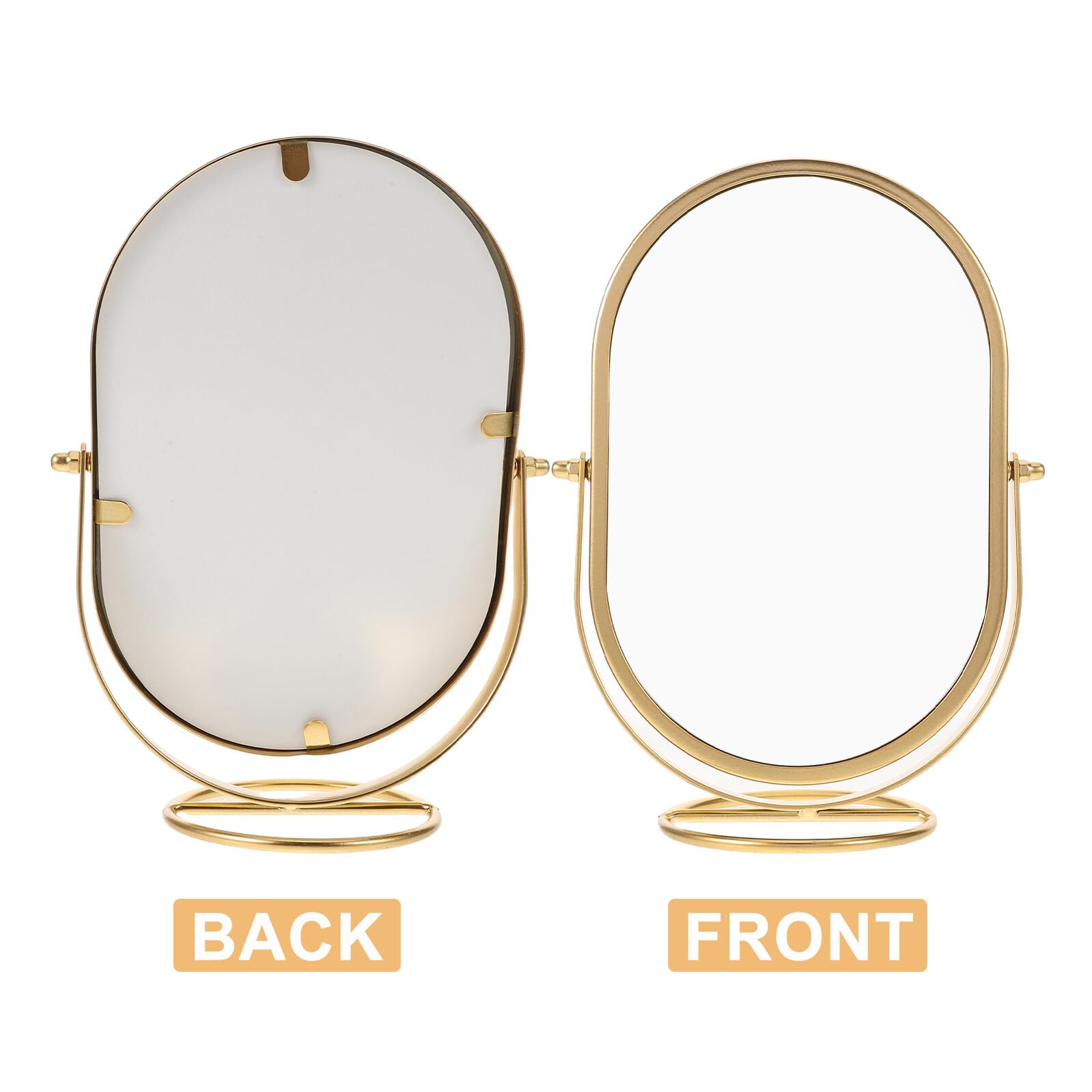 Specchio Ovale Girevole per Toeletta da Tavolo Specchio per Trucco Retrò Vintage da Tavolo per Camera da Letto e Bagno