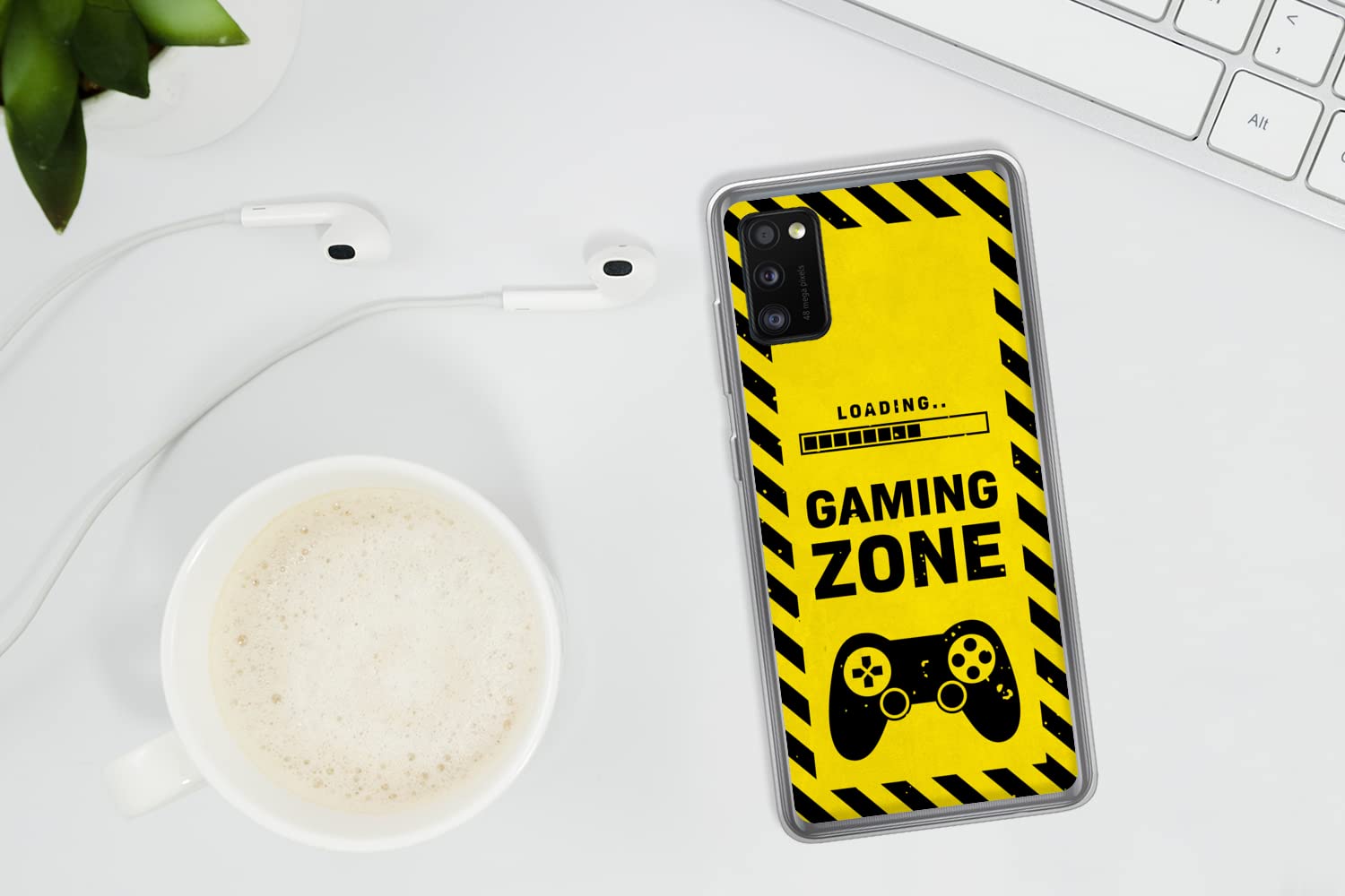 Funda para Samsung Galaxy A41 - Juego - Citas - Mando - Zona de Juego - Juego - Funda de Silicona/Funda Blanda para teléfono móvil