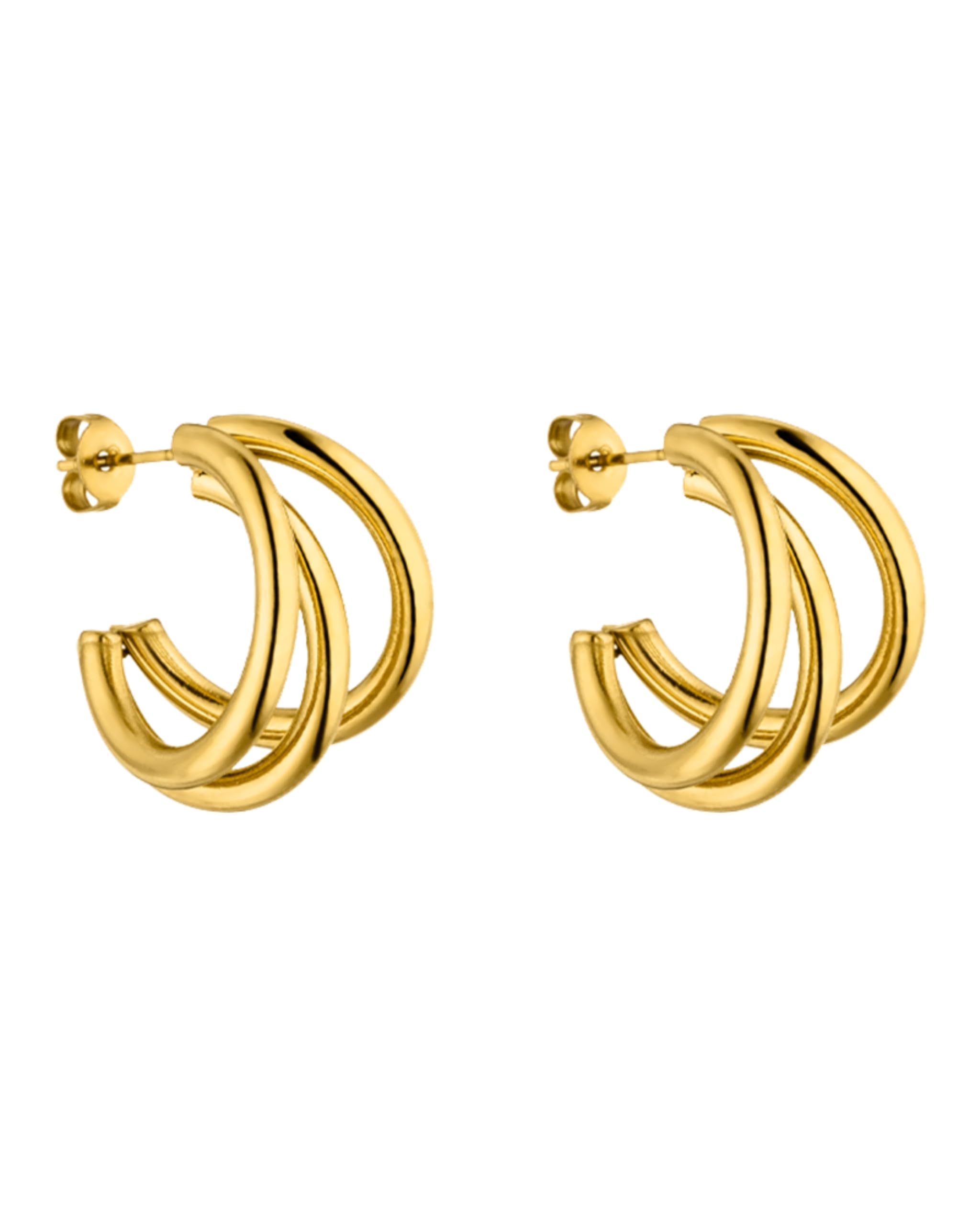 Purelei Eono Ohrringe (Gold) – Damenohrringe aus langlebigem Edelstahl – Wasserfeste Ohrringe Damen – 2 cm Durchmesser – Modeschmuck für deinen individuellen Look
