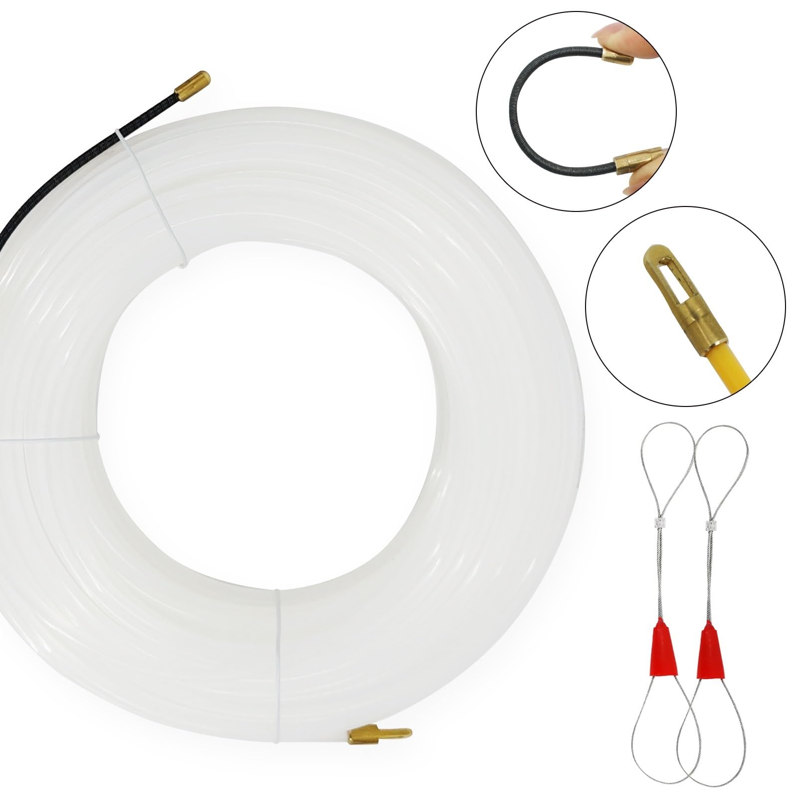 cable eléctrico, Extractor de nailon 10 a 30 metros, guía for cables, cinta pesca, extractor varillas eléctricas for electricistas(4mm x 20 Meter)