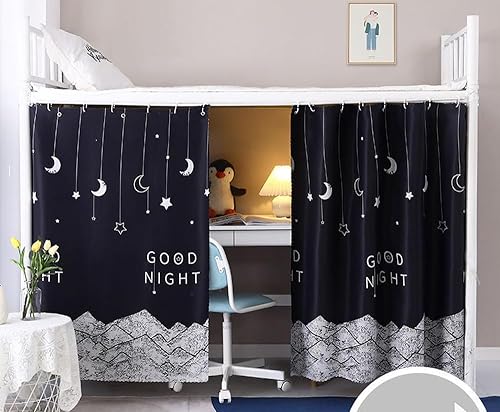 Miniatura 3 de Cortinas de cama con parte inferior de litera para dormitorio, a prueba de polvo, transpirable, toldo de cama individual, cortina de tela opaca para