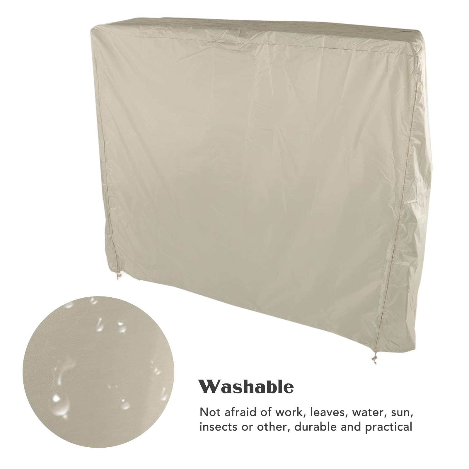 Copertura antipolvere per tavolo da ping pong, in taffetà di poliestere 190, impermeabile, con cerniera, beige, 155 x 75 x 144 cm
