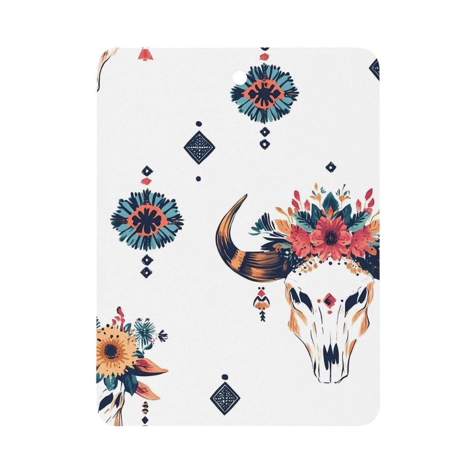 Bulls Skull Car Air Freshener Hanging Aromatherapy Tablets for Car Accessories Square