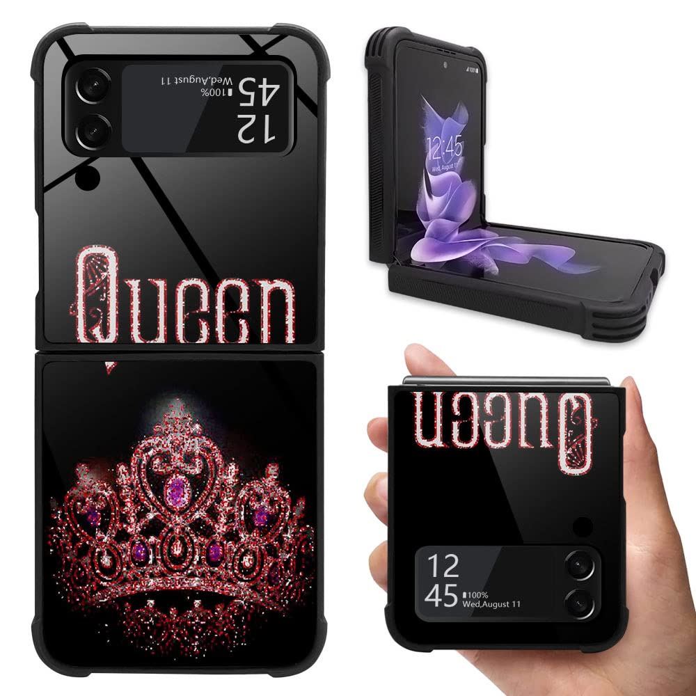 Samsung Galaxy Z Flip 3 5G Case,Red Queen Galaxy Z Flip 3 5G Cases for Women Girls,Shockproof Dropproof Pattern Design Case Compatible with Samsung Z Flip 3 5G Case Red Queen