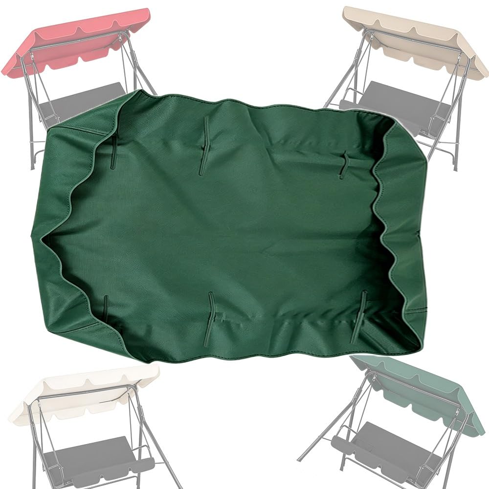Funda De Repuesto Para Balancín De Jardín Techo De Repuesto Para Columpio De Hollywood 160cm 180cm 200cm Toldo De Balancín Exterior(Dark green,195x115cm (76x45in))