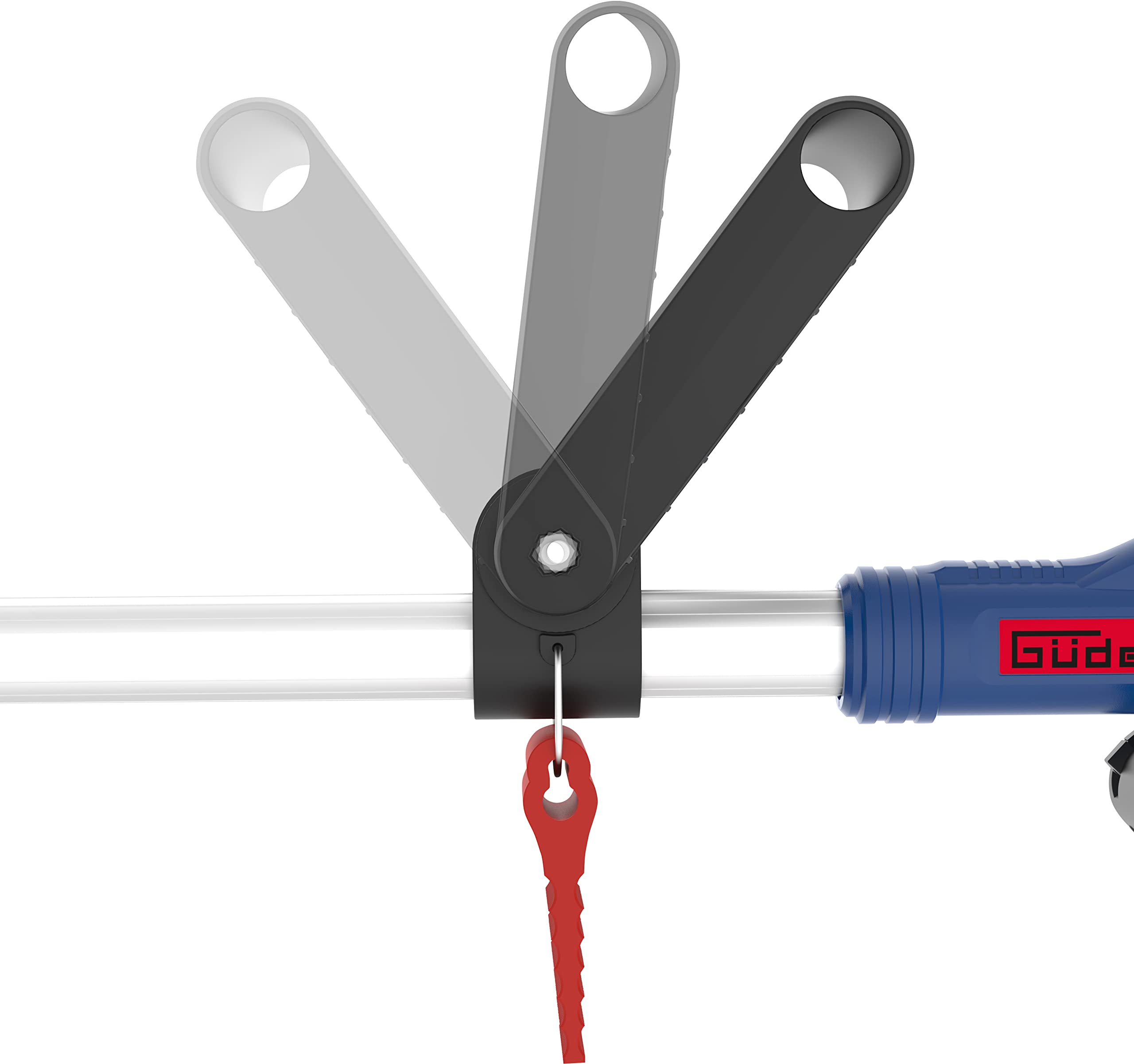 Güde 58599 RT 18-201-05 - Desbrozadora con batería (Incluye 20 Cuchillas de Repuesto, Cabezal de Corte Giratorio 180°, protección para Las Plantas) Azul