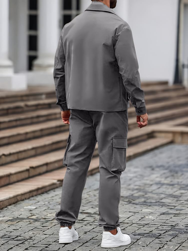 Tuta Uomo Completo 2 Pezzi Maniche Lunghe Casual