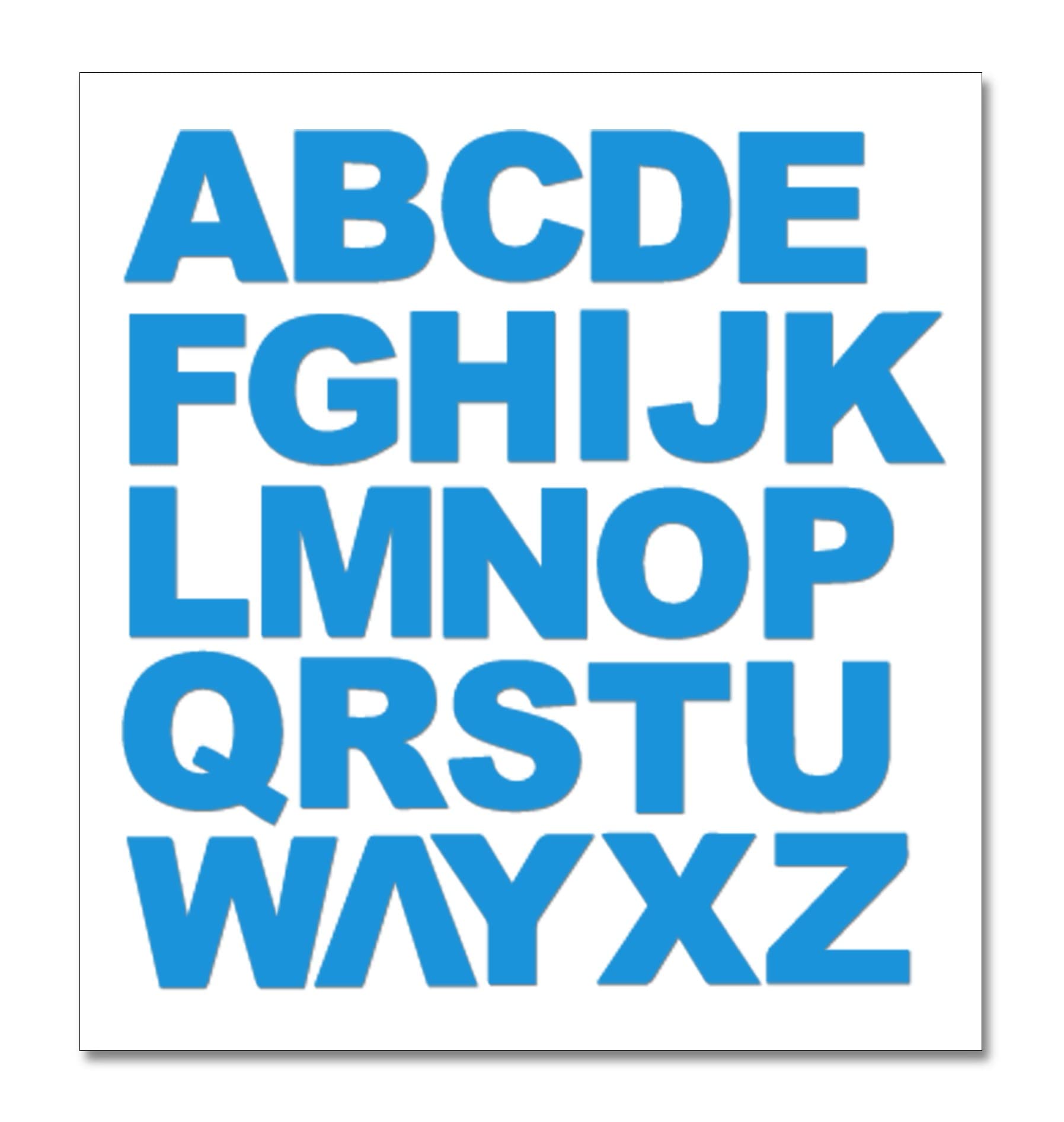 2 x Set of Full Alphabet Giant Sky Blue Letters - Removable Self Adhesive Waterproof Durable Vinyl Stickers - Cut to the sticker Shape - size 100mm