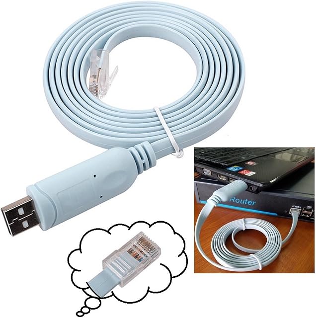 Usb to Console Cable,Cisco Usb Console Cable,Usb to Rj45 Console,Cisco Console Cable Usb Rollover For Windows/Vista/MAC/Linux (1.8m/6 Ft,Blue)