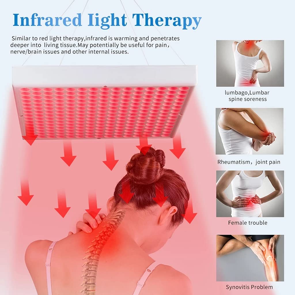 Dispositivos Multifunción de Terapia de Luz Roja-Lámpara de Calor de 45W para Alivio del Dolor de Músculos y Articulaciones-Rojo Profundo de 660 NM Y Infrarrojo Cercano de 850 NM