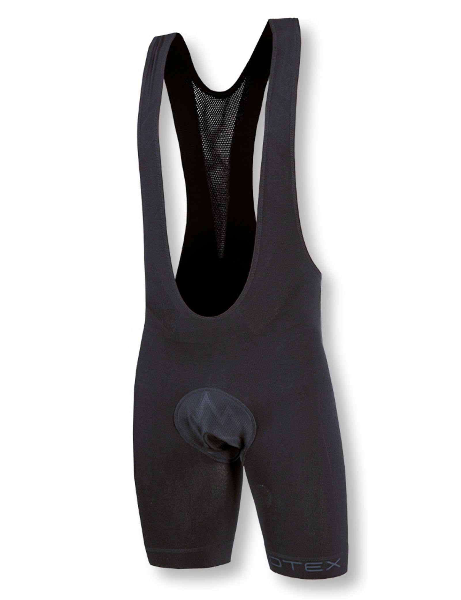 BIOTEX Salopette Soffio Corta Unisex per Ciclismo e Mountain Bike, Traspirante e Senza Cuciture con Fondello Integrato, Nero