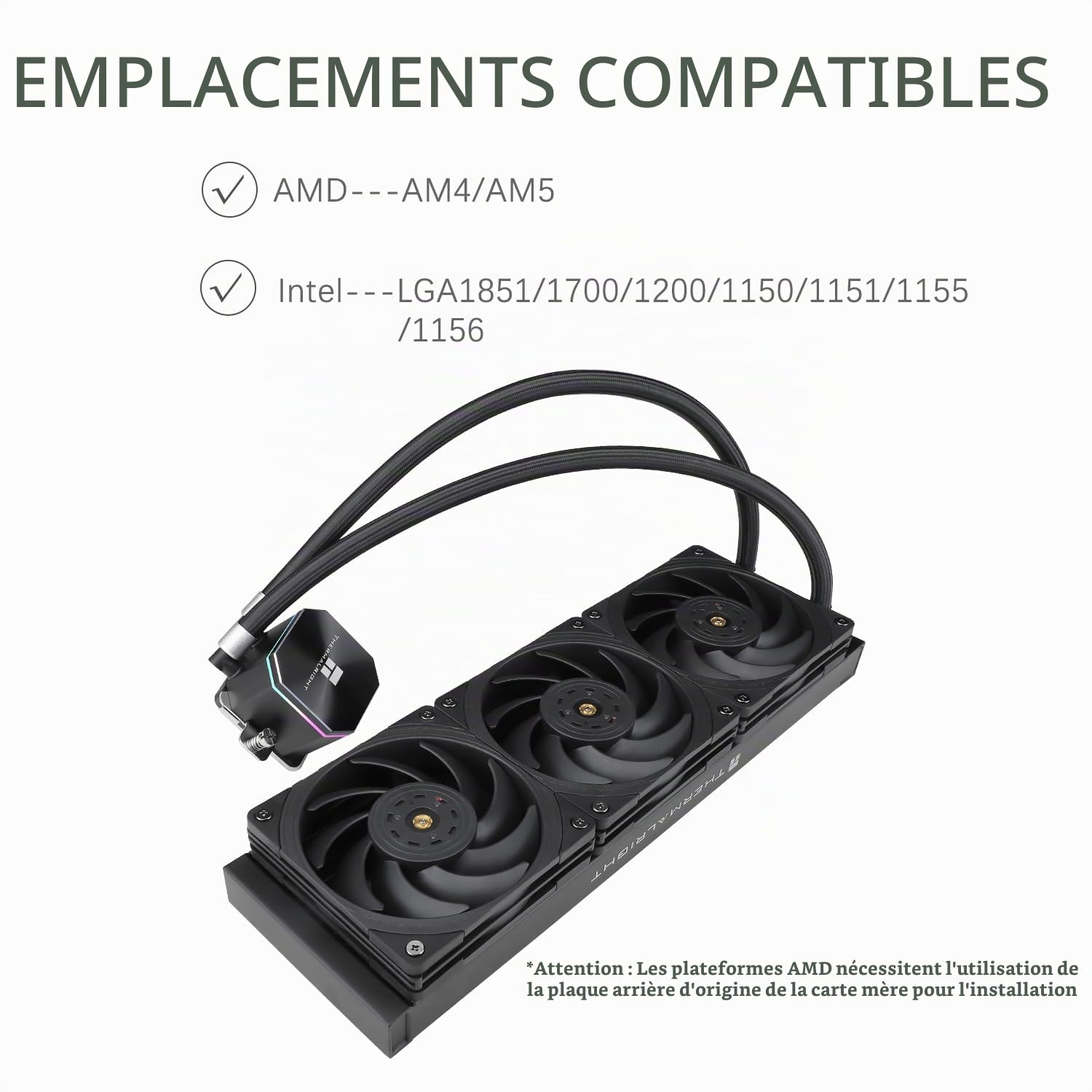 TR-Thermalright Frozen Edge 360 Refroidisseur liquide pour processeur, 360 mm, Aio de refroidissement, installation facile, pour AMD/AM4/AM5, Intel LGA1851/1700/115x/1200