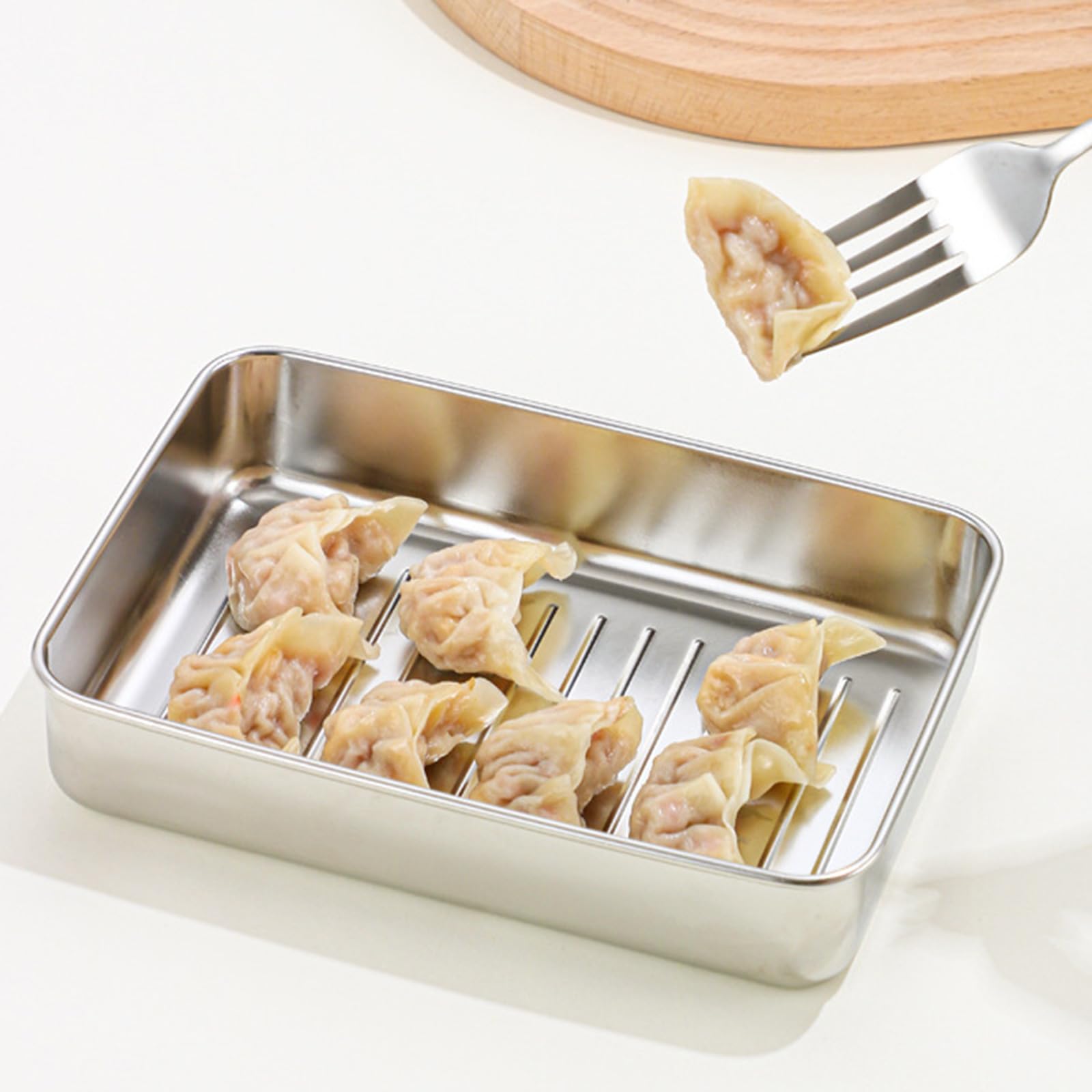 Mehrzweck-Frischhaltedose aus 304 Edelstahl mit dichtem Deckel, Snack-Behälter, geeignet für Käse und Fleisch, Käse