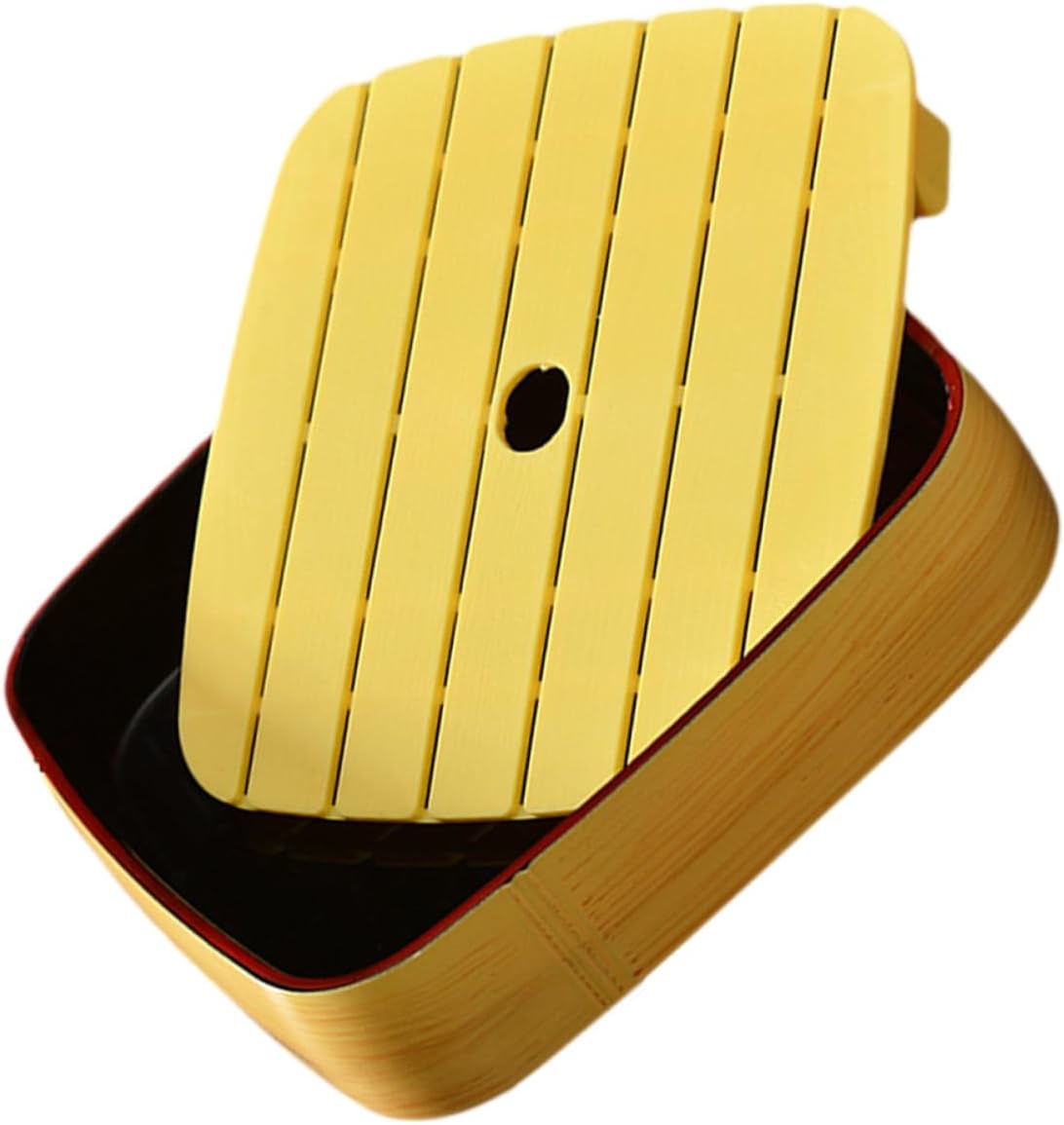 Plato de sushi reutilizable VOSAREA de 20.3 cm color amarillo