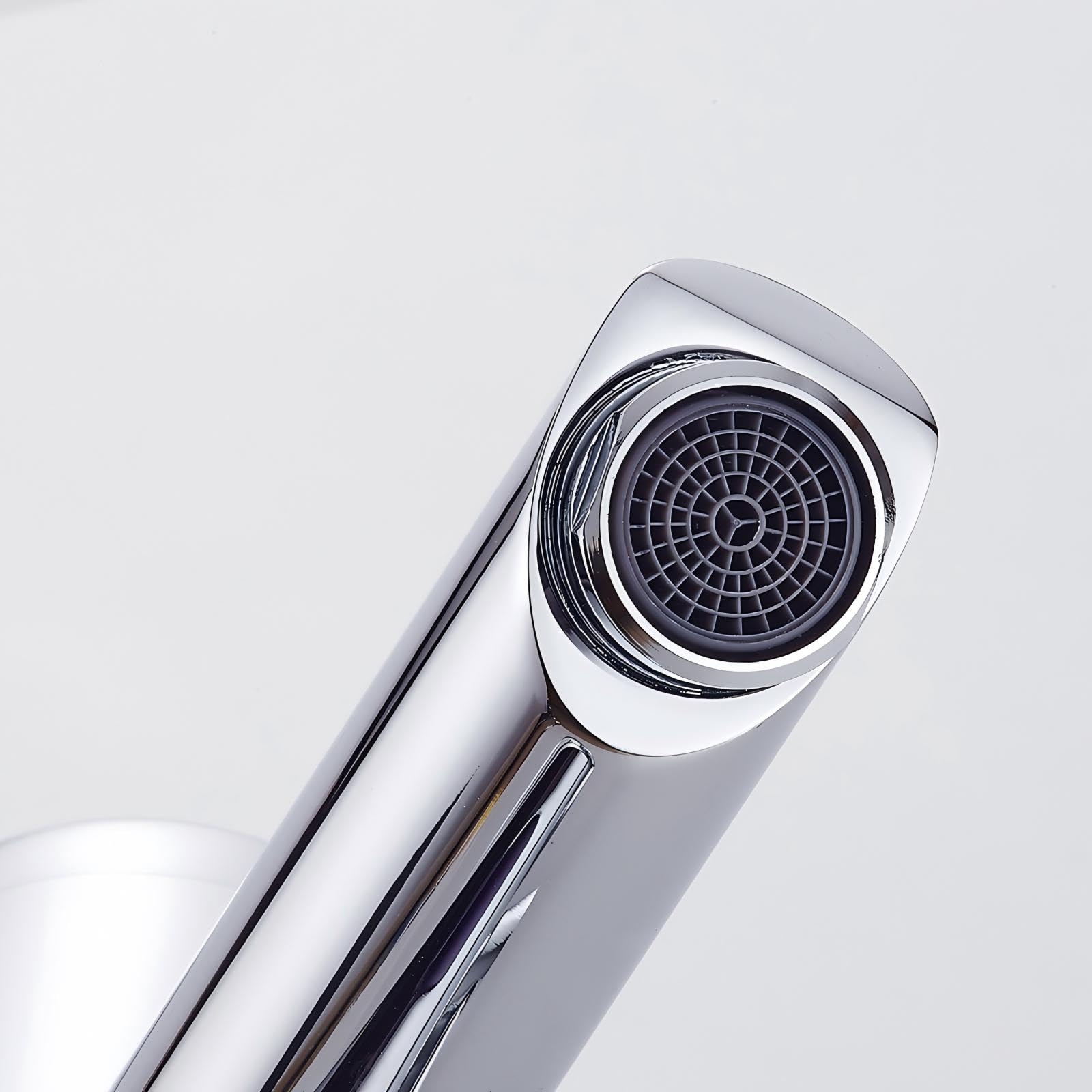 Auralum Rubinetto Automatico con Sensore ad Infrarossi Miscelatore Acqua Calda e Fredda per Lavabo Finitura Cromo