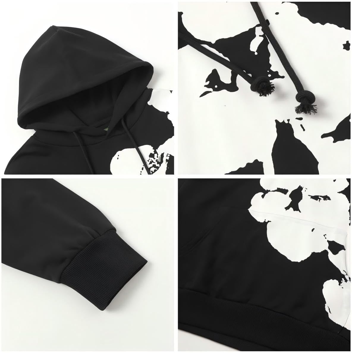 Gothic foam printed loose hoodie Y2K jogging pants hip-hop set street retro sweatshirt sweatpants two-piece set