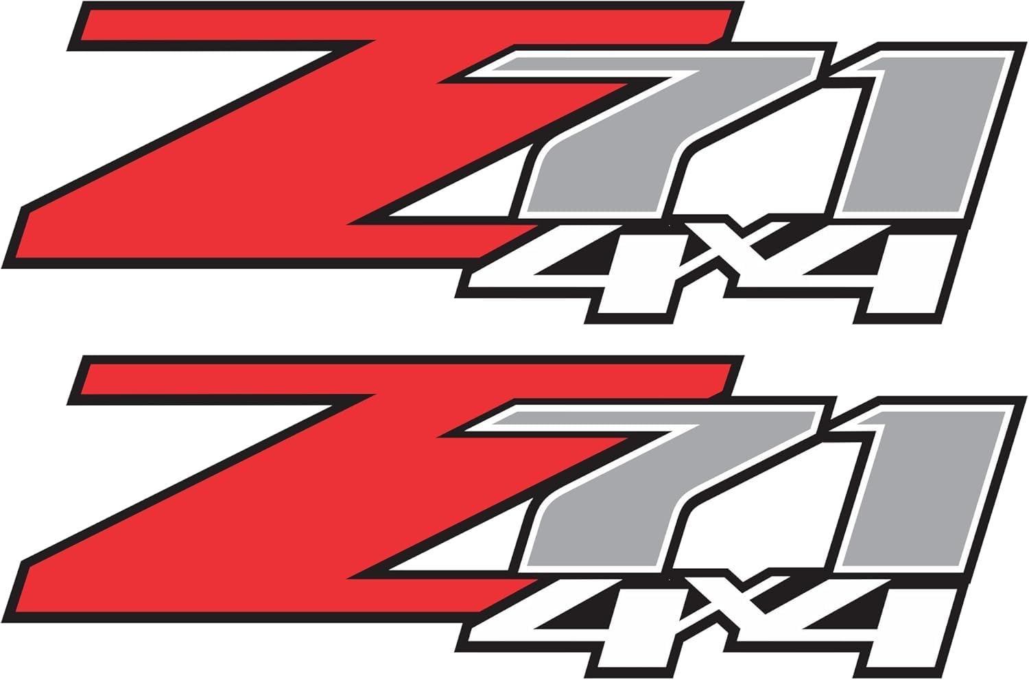 Chevy Silverado Z71 4x4 Decals Stickers (Dimensions 12.5" x 4") - F (2007-2013) Bed Side 1500 2500 HD (Set of 2) (Gloss (Premium Series))