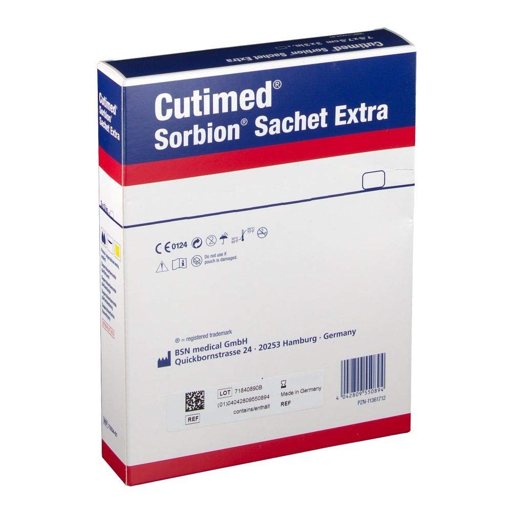 Sorbion Sachet Extra Fibre Square Dressing, 5 x 5 cm