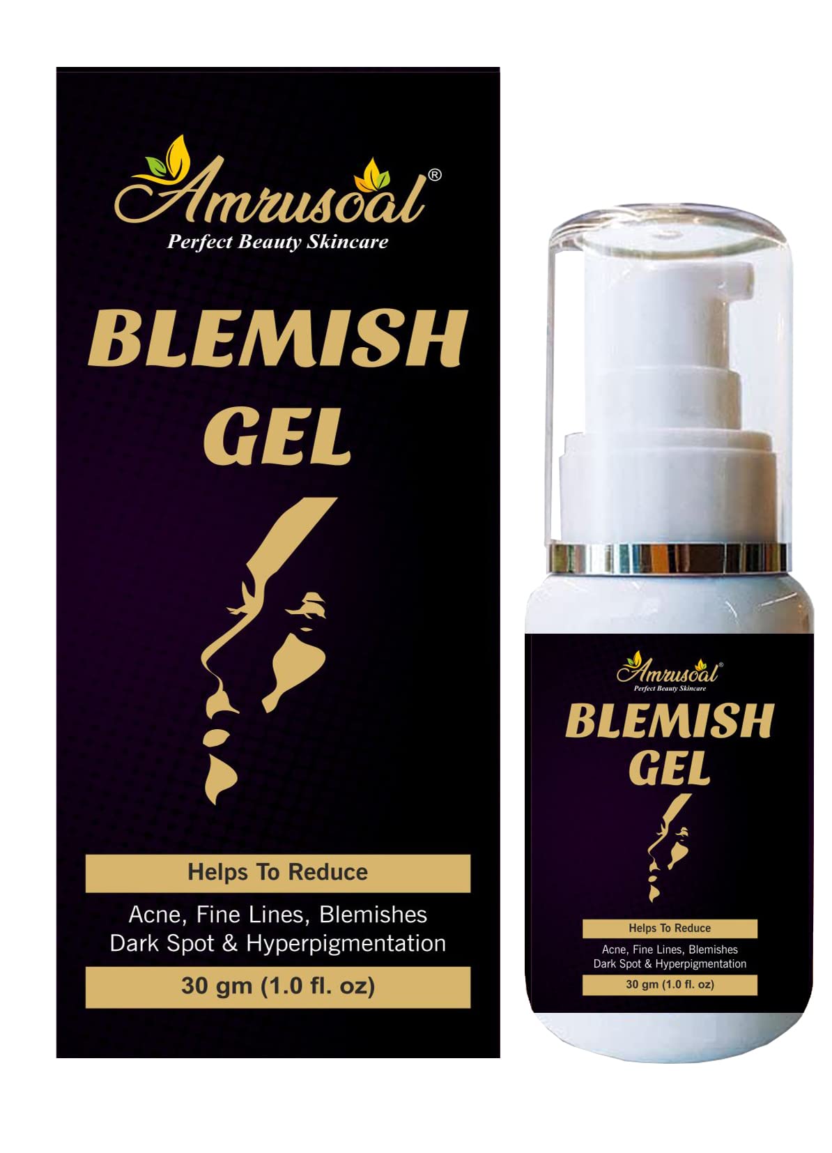 AMRUSOAL Anti Blemish Face Gel for Acne, Scars and pigmentation All Skin Types | Paraben and silicone Free | Improves Skin Clarity & Reduces Discoloration - 30gm