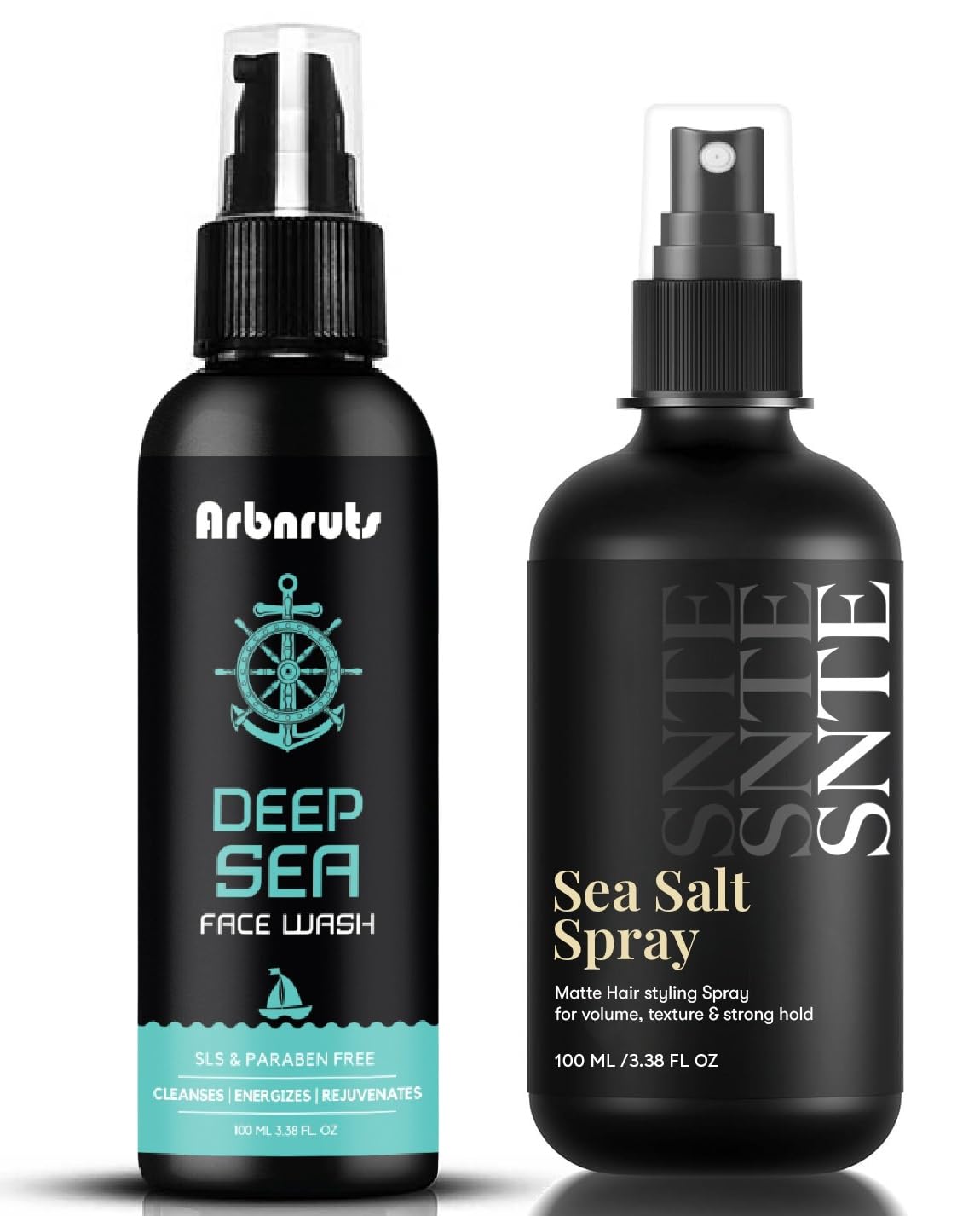 SNTE Sea Salt Spray (100ml) Hair Styling Volume, Texture, Smooth Hair With Bhringraj, Vitamin E and (100ml) Deep sea Face Wash for Men | Fight Acne & Pimples, Brighten Skin, Clears Dirt, Oil Control, Refreshing Feel-image-16