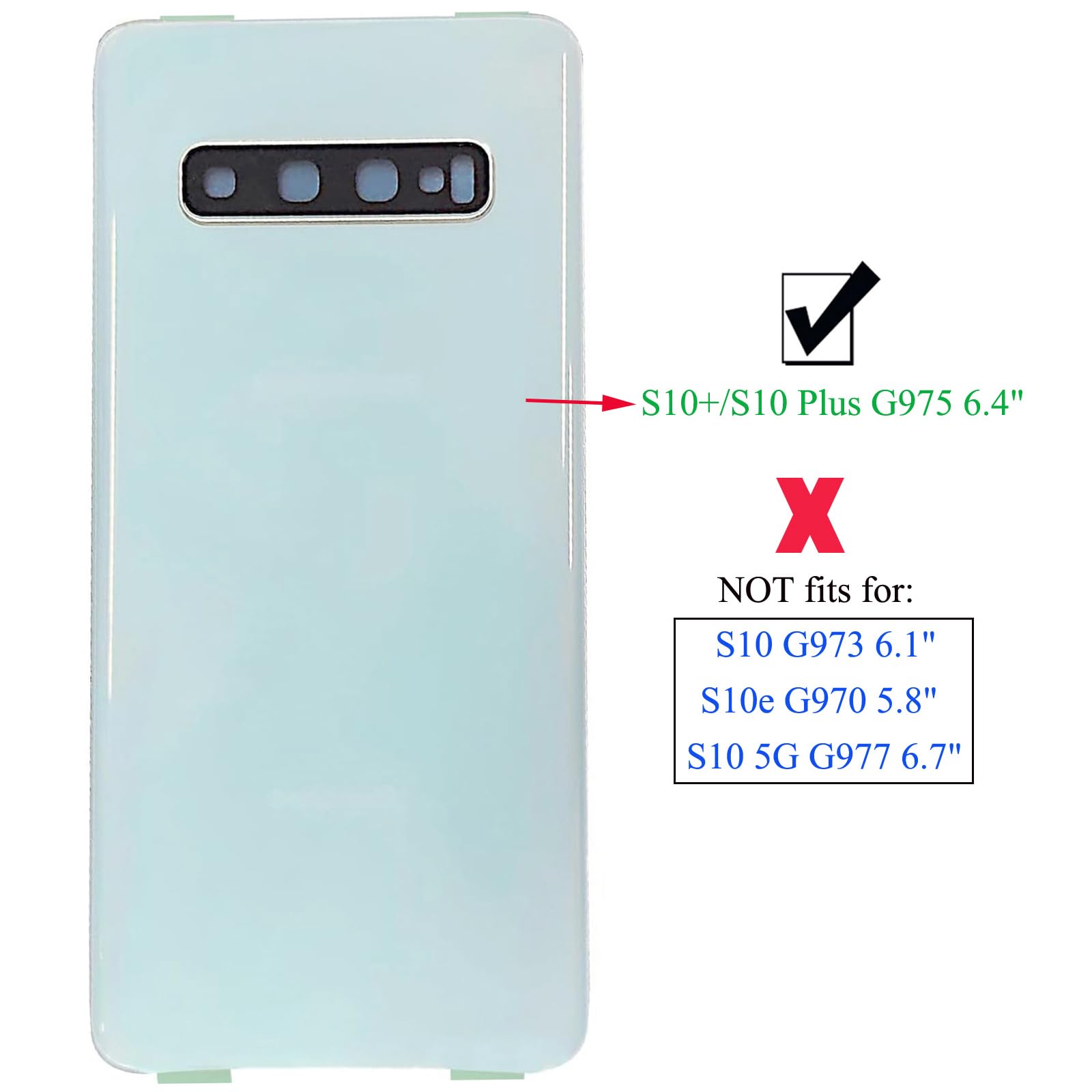 Amazon.com: Ubrokeifixit Galaxy S10+,S10 Plus Rear Back Glass Door