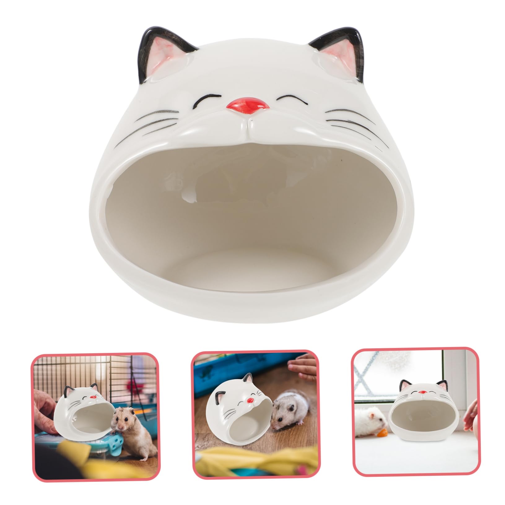 GALPADA Keramikhaus für Komfortablen Schlaf für Hamster und Kleine Tiere und Spielspaß als Sommerurlaub Versteck mit Kühlfunktion und Weißem Robustem Material