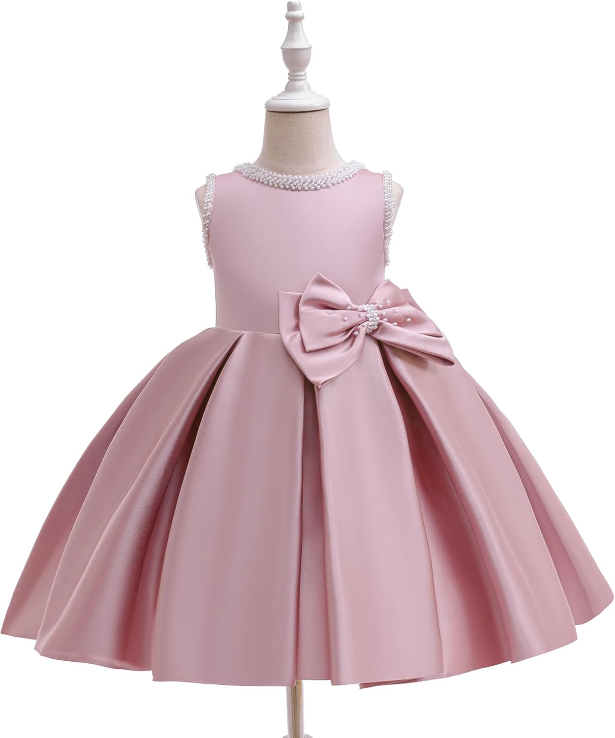 Little Girl Formal Dress Kids Wedding Satin Pageant Princess Birthday Party Ball Gown - Image 3