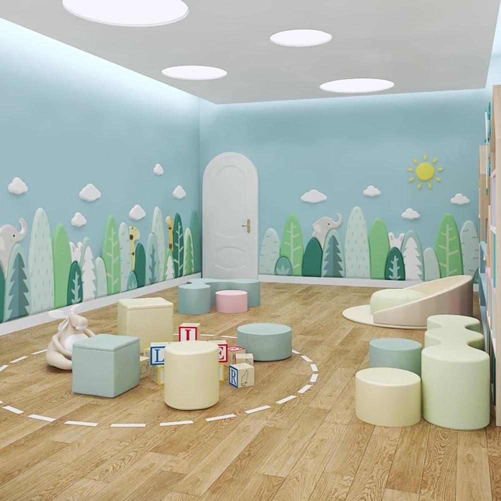 Pegatinas de pared Pegatinas De Pared Anticolisión Para Niños, Acolchado De Pared Autoadhesivo, Panel De Pared Decorativo De Bricolaje, Para El Hogar, Sala De Estar, Escuela, Guardería, Centro Montess