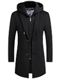 Men's Wool Trench Coat Winter Hoodie Coat Premium Business Wool Jacket