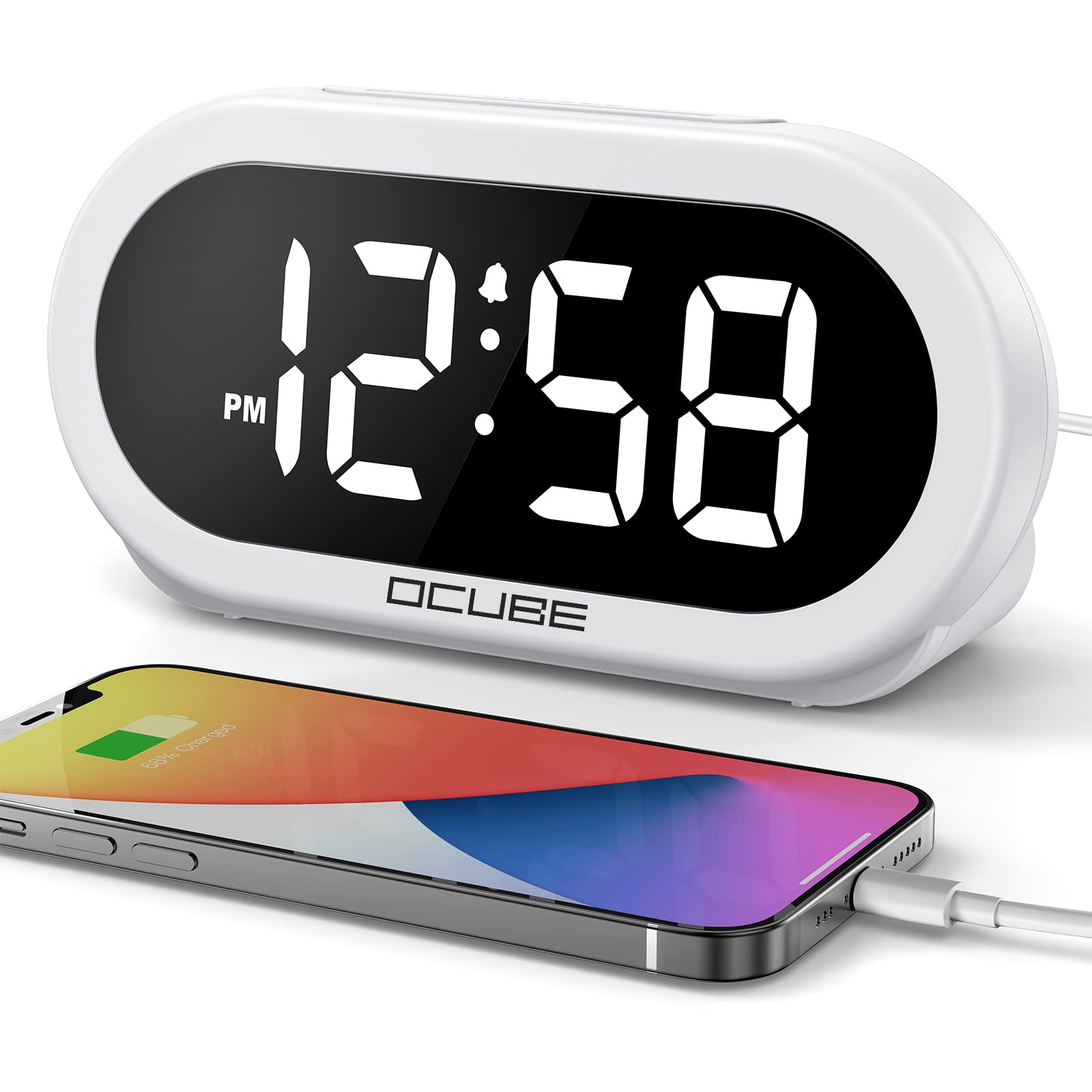 Buy OCUBE LED Digital Alarm Clock, Bedside Clock with 5 Optional Alarm