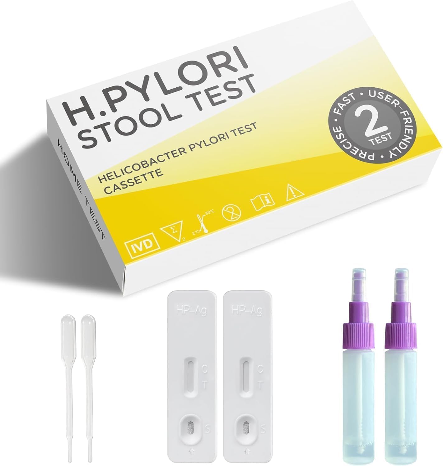 H. Pylori,Helicobacter Pylori Stool 2 Test Kits, SelfTest Detection Kits at Home