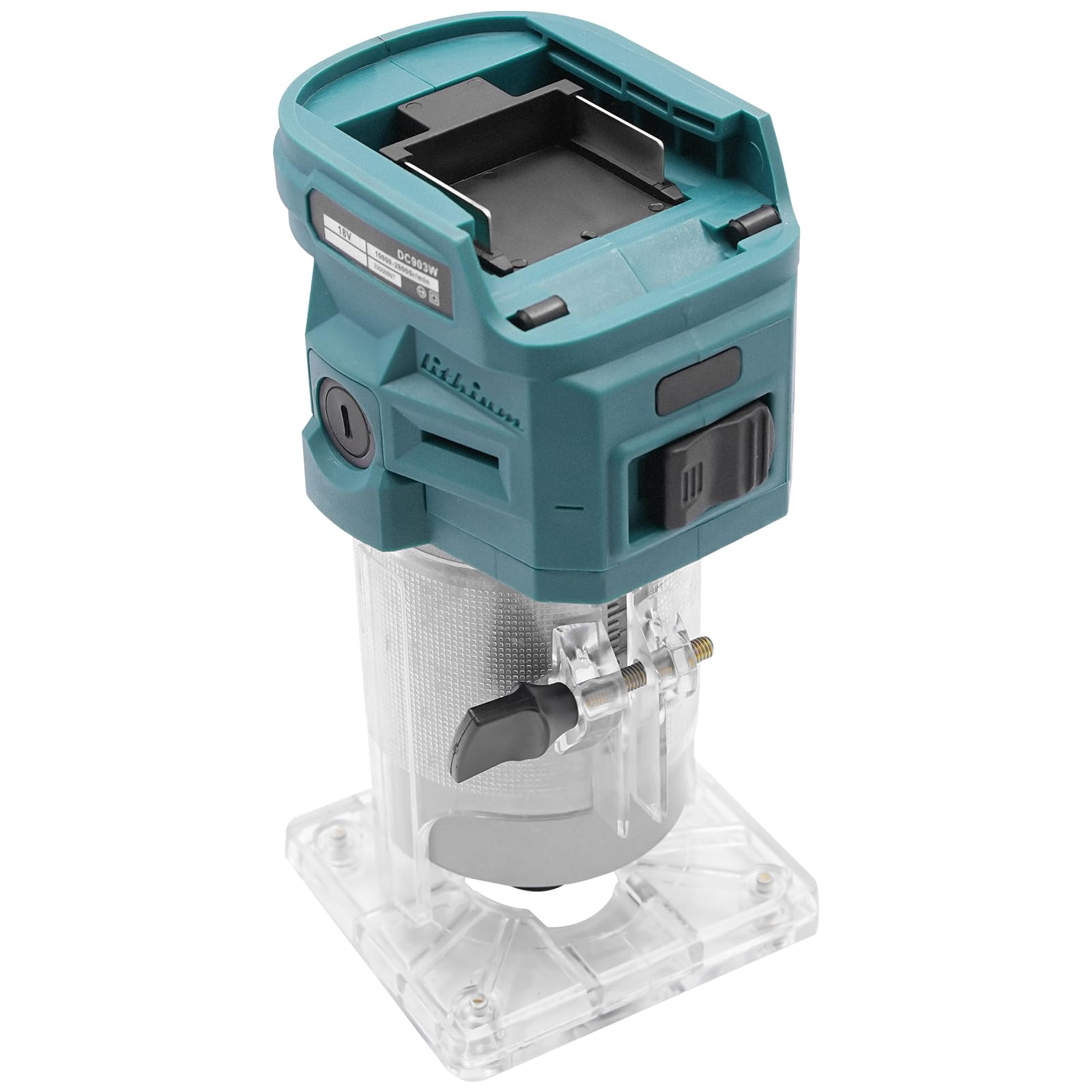 Fresatrice elettrica compatta, fresatrice elettrica con una sola mano, fresatrice per legno, router bordi, fresa da 6,35 mm, motore in rame puro 28000 giri/min, senza batteria e caricatore