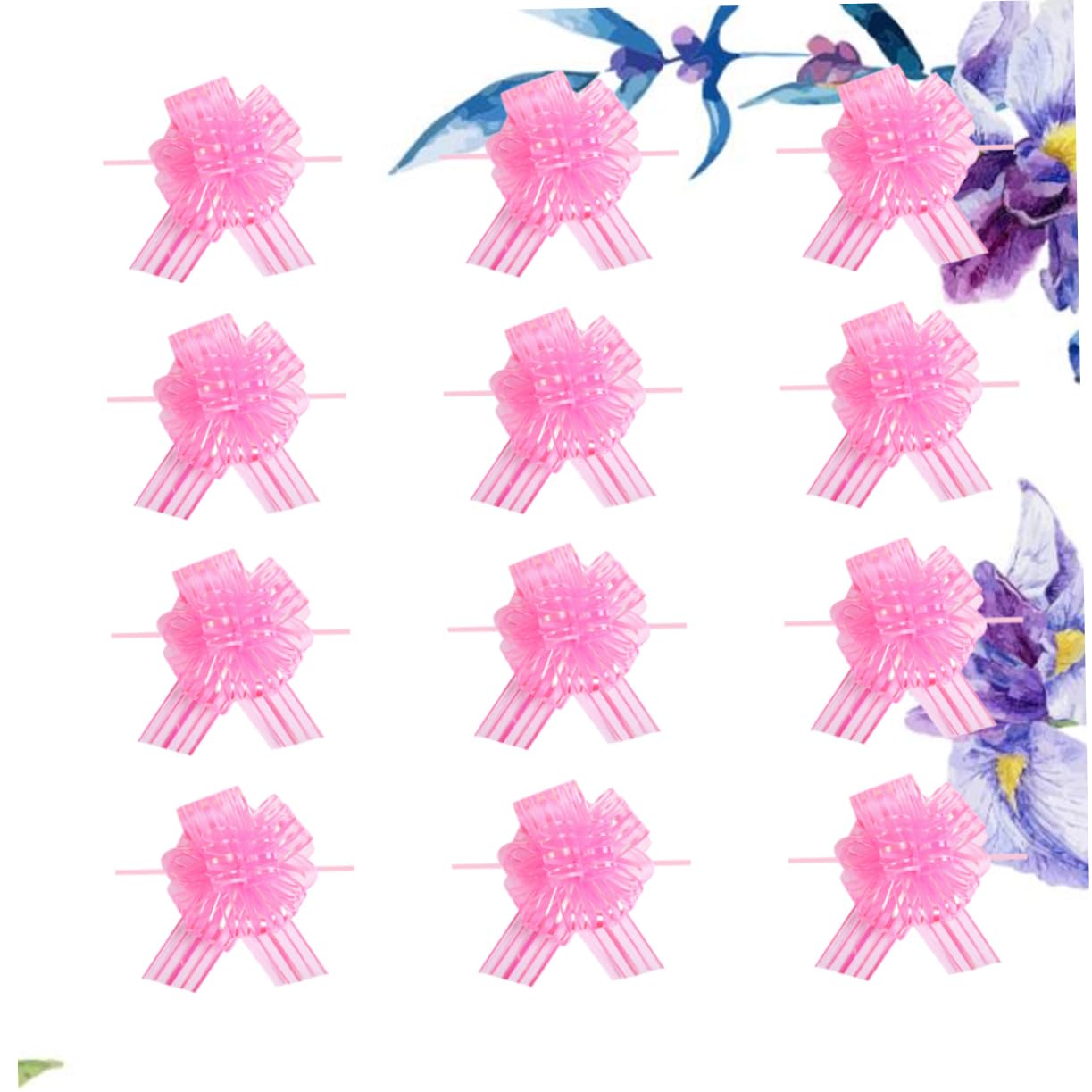 TEHAUX 36pièces Nœuds Décoratifs Tulle pour Mariage Et Fêtes Pull Bows Rose pour Décoration De Voiture Bouteilles Et Plus