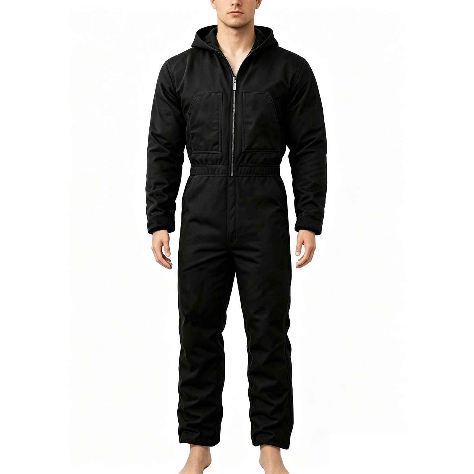Tuta Sportiva Completa Uomo Due Pezzi Felpa Con Cappuccio Mezza Zip | Jogger Cargo Elastici in Vita Tessuto Resistente All’Usura Ideale per Allenamenti Casa Uscite Con Amici