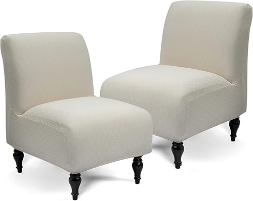 Funda para silla sin brazos, elástica, de elastano, extraíble, jacquard, antideslizante, para silla de acento sin brazos, protector de muebles para