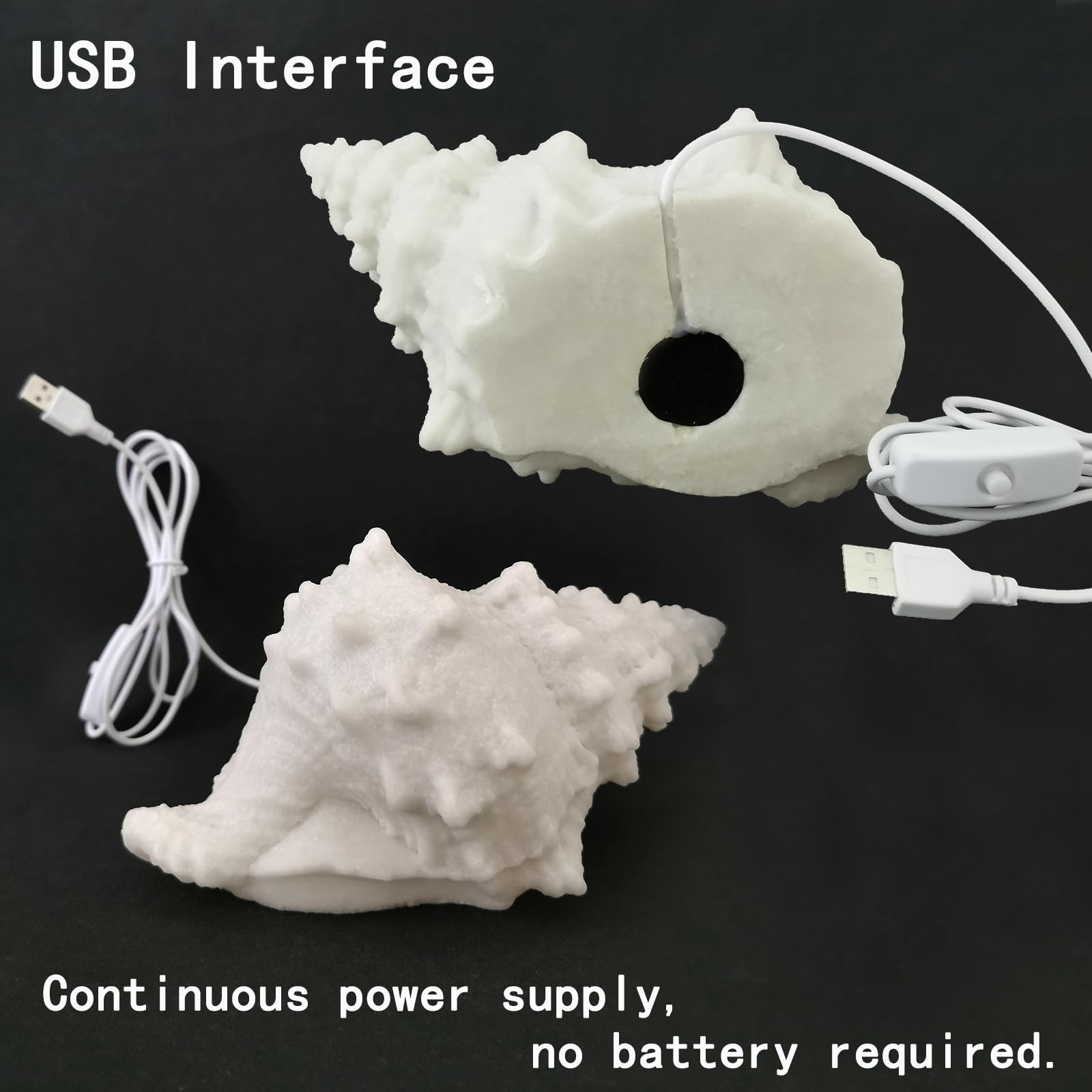Luci notturne a conchiglia alimentate tramite USB, luce notturna a LED a forma di conchiglia, luci notturne a tema spiaggia, decorazione per bambini e adulti, camera da letto, comodini