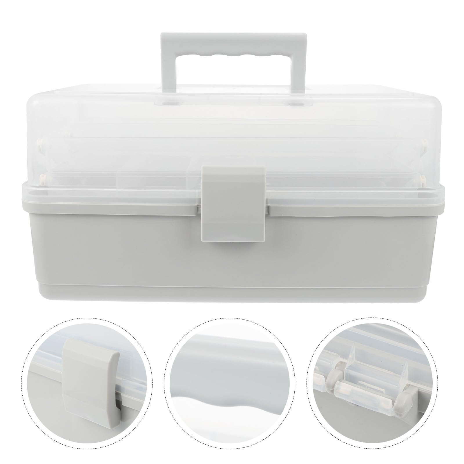 CRAFTHROU Leichte Aufbewahrungsbox aus Kunststoff für Medikamente Mehrschichtige Medizinbox mit Multifunktionalen Fächern für Haus und Büro