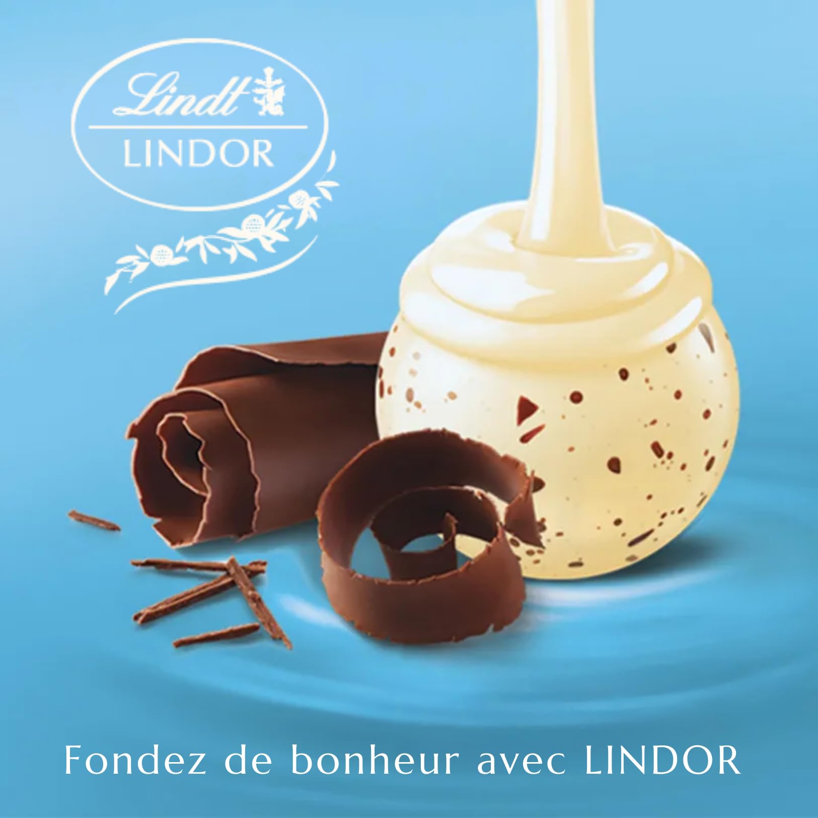 LINDT - Assortiment 100 bouchées LINDOR Chocolat Blanc - Boîte 1,25 kg