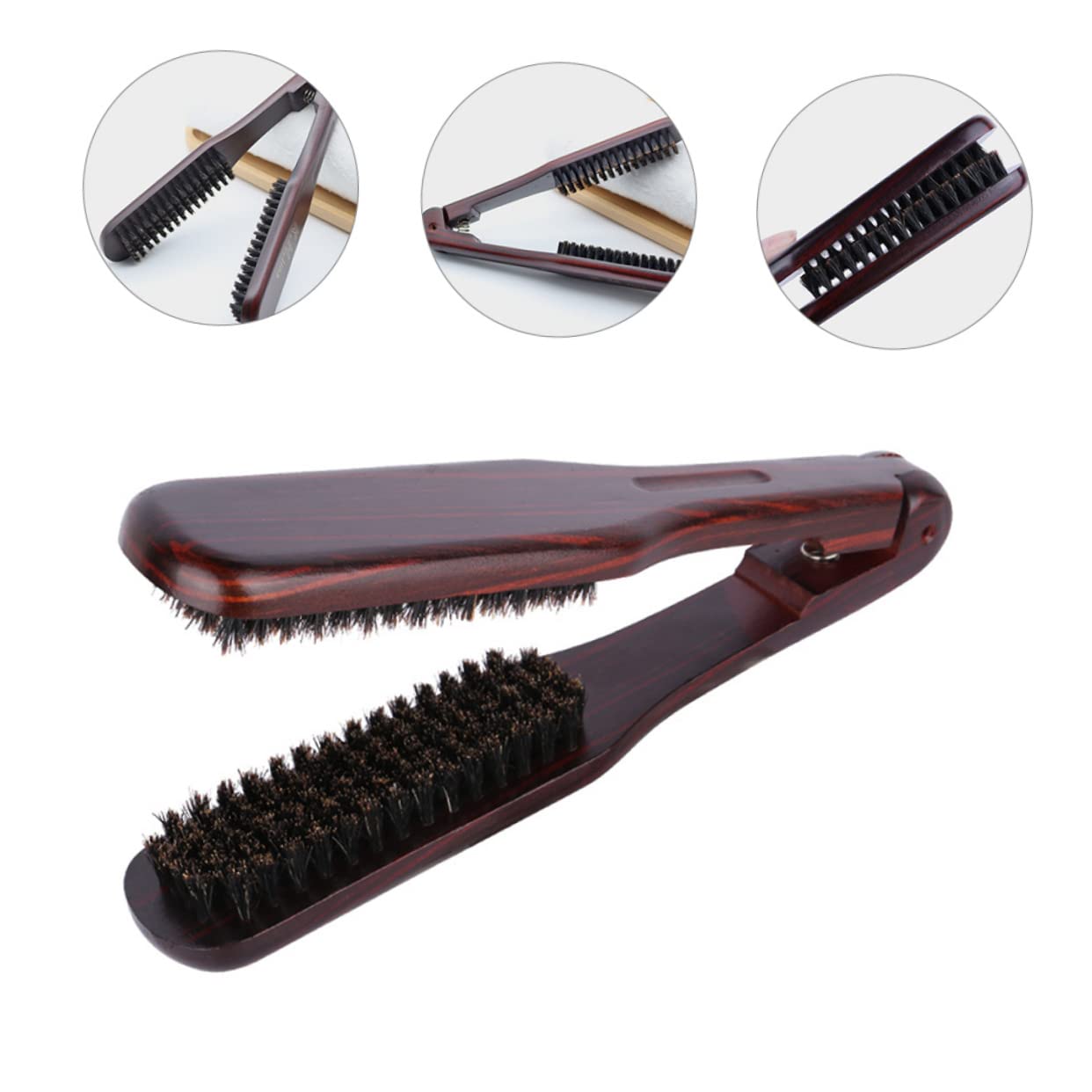 FRCOLOR 5 peines de raíles para peinar el cabello, alisador de pelo, cepillo alisador de pelo, peine de peinado para hombres, peines, plancha de pelo con cerdas de madera