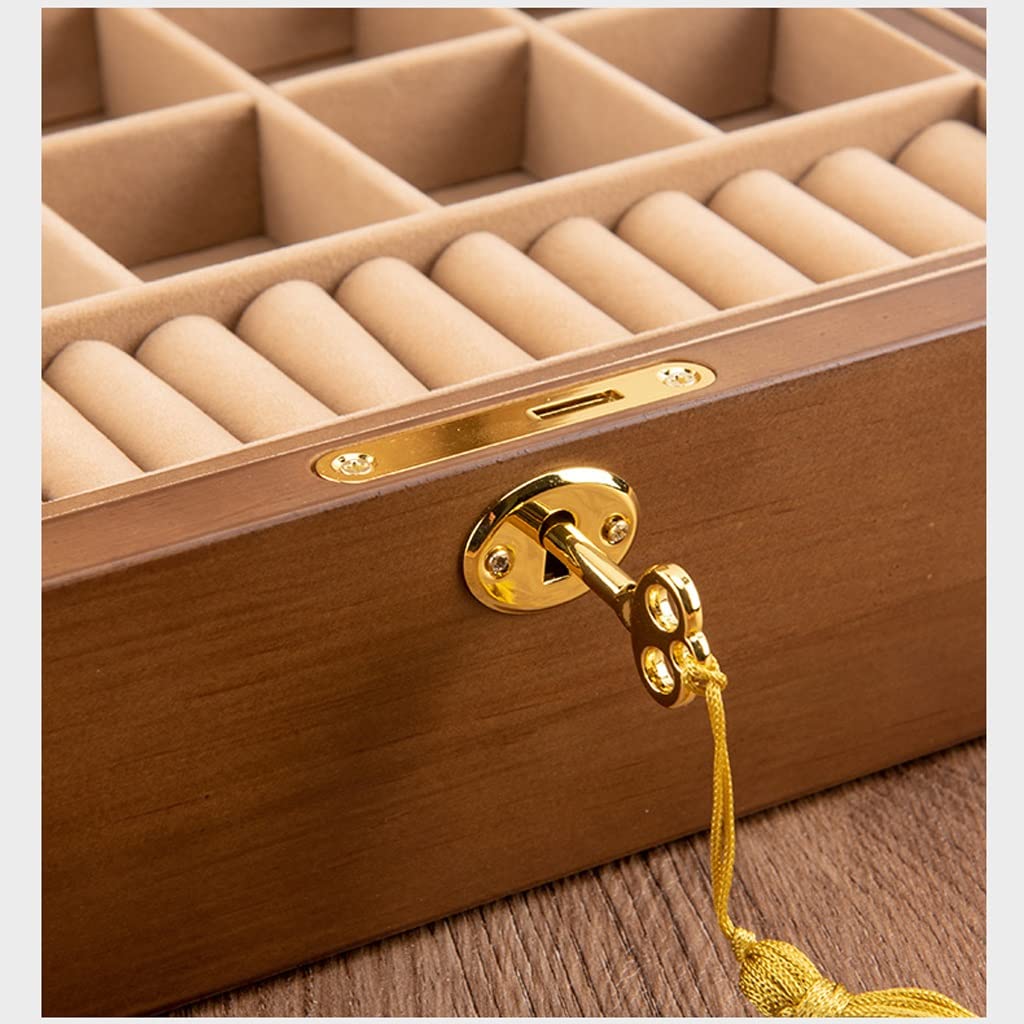 Pudełko na biżuterię organizer vintage drewniane pudełko na biżuterię pudełko do przechowywania naszyjnik kolczyki kolczyki zegarek sznurek ręcznie biżuteria drewniany organizer na biżuterię