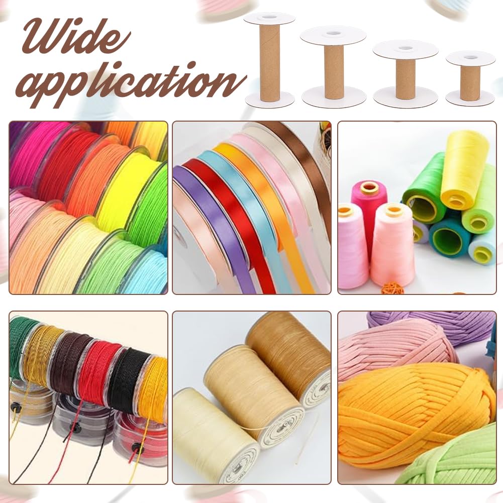 Wood Spools PandaHall 2 Size 16pcs Wooden Empty Craft Spools, White ...