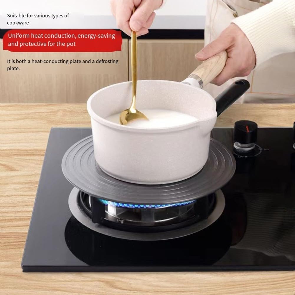 Dyfuzor ciepła do kuchenki gazowej z uchwytem – płyta adaptera indukcyjnego o grubości 3 mm do równomiernego rozprowadzania ciepła i rozmrażania – 24 cm (24 cm (3 mm)