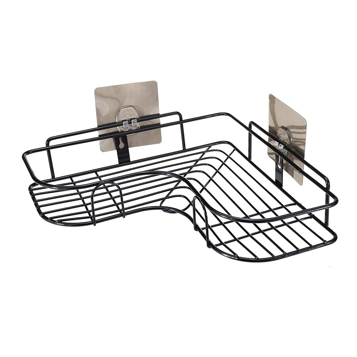 Atlantic Multipurpose Self Adhesive Wall-Mounted Corner Storage Rack Bathroom Shelf 1Pcs Stainless Steel Wall Shelf, Easy to fit, Durable (Number of Shelves - 1, Black) (B0BKVYNB1Q) Amazon Price History, Amazon Price Tracker