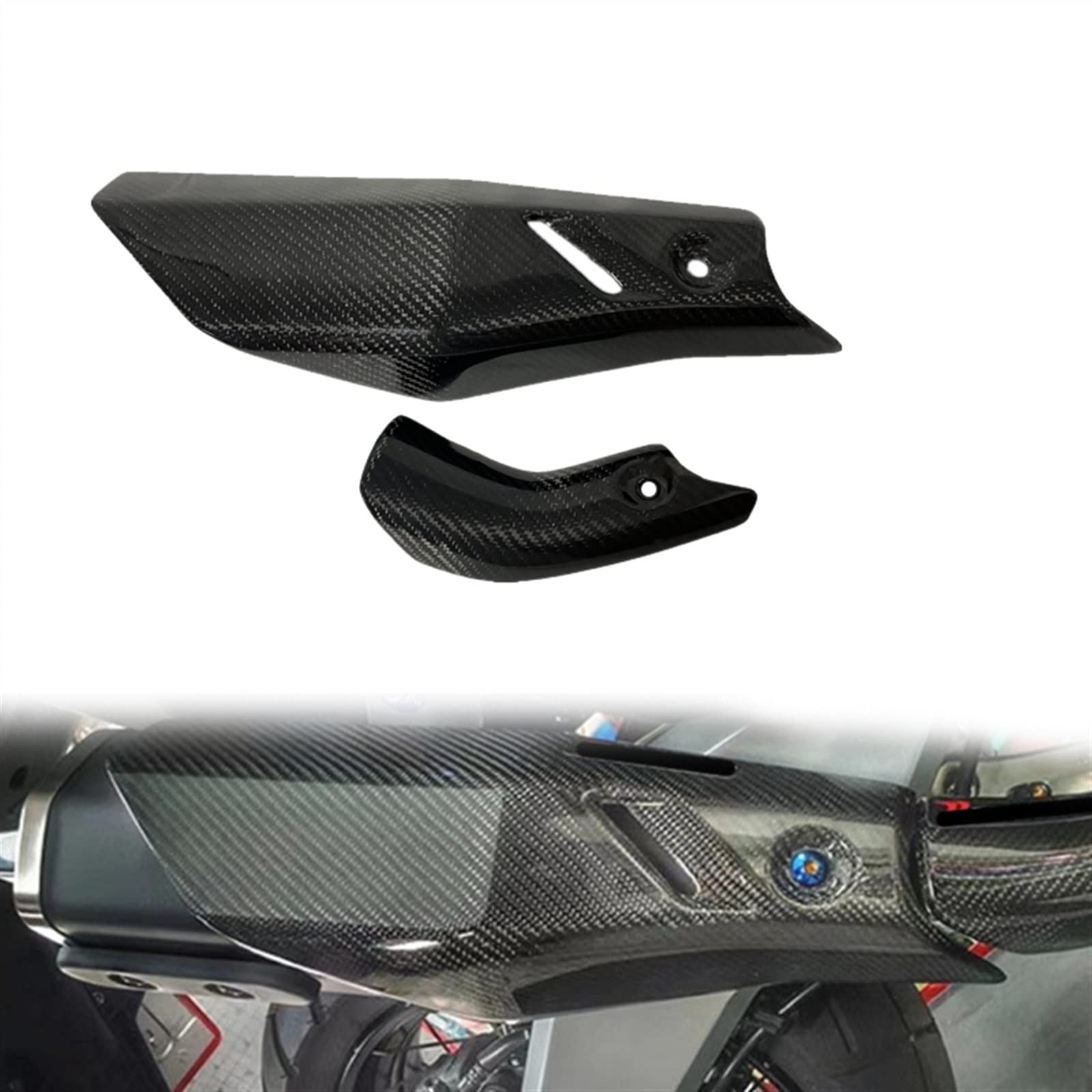 Cubierta protectora térmica de carbono para tubo de escape de motos XADV 750 2018