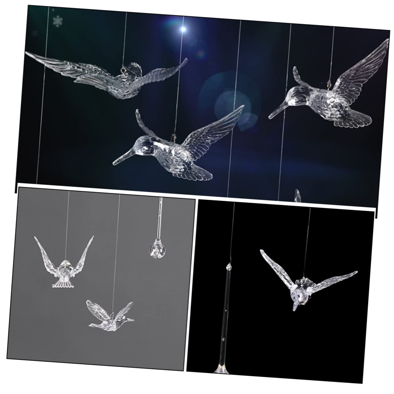 Didiseaon 20pezzi Decorazioni Appese Di Uccelli Colibrì Trasparente Per Matrimonio e Feste Ornamenti Per Soffitti e Decorazioni Da Interni