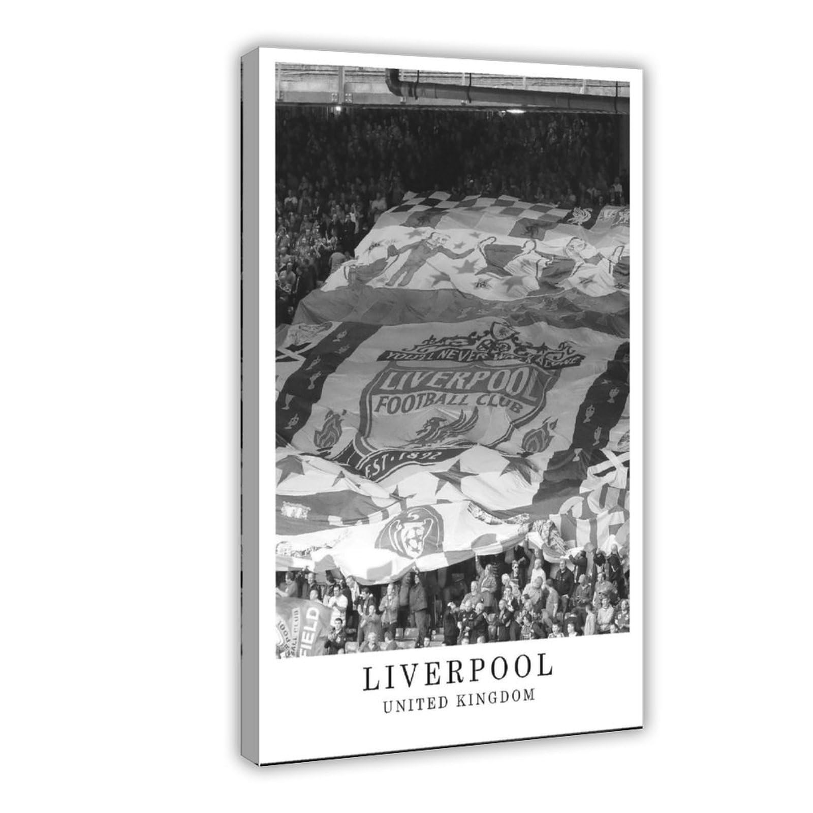 HEYANM Liverpool Print Black And White Photo Liverpool City Landmark Poster England Travel Print Wall Poster Gift Art Jpg Canvas Poster Wall Art Paintings for Living Room Bedroom Decoration