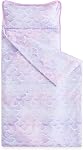 Wake In Cloud - Mat de nap pour enfants avec oreiller et couverture, pour les enfants garçons filles Âges 3 Plus in Garde d'enfants maternelle, Mignon doux Roll Up sac de couchage, Licornes violet rose, Taille standard