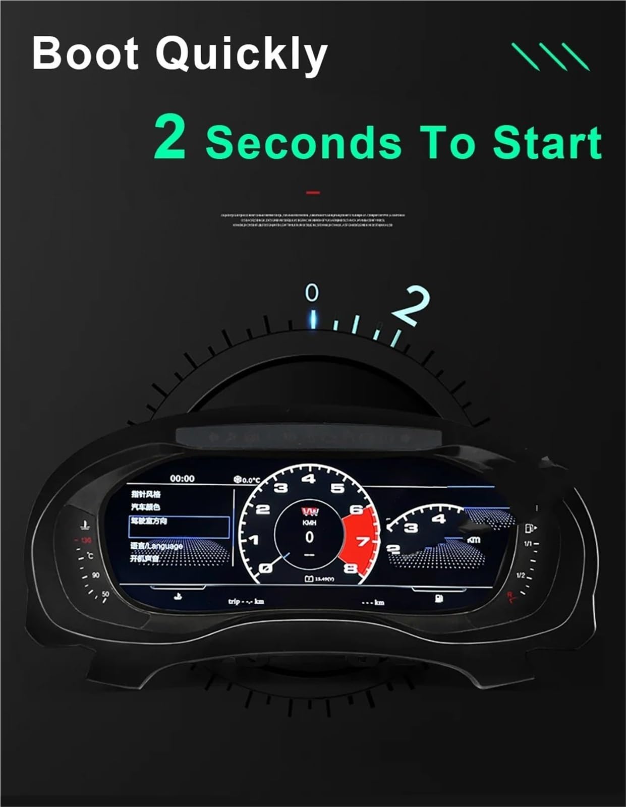 Manomètre température d'huile Tableau de bord numérique LCD pour Volkswagen Bora 2019-2021, jauges, compteur vitesse, unité principale