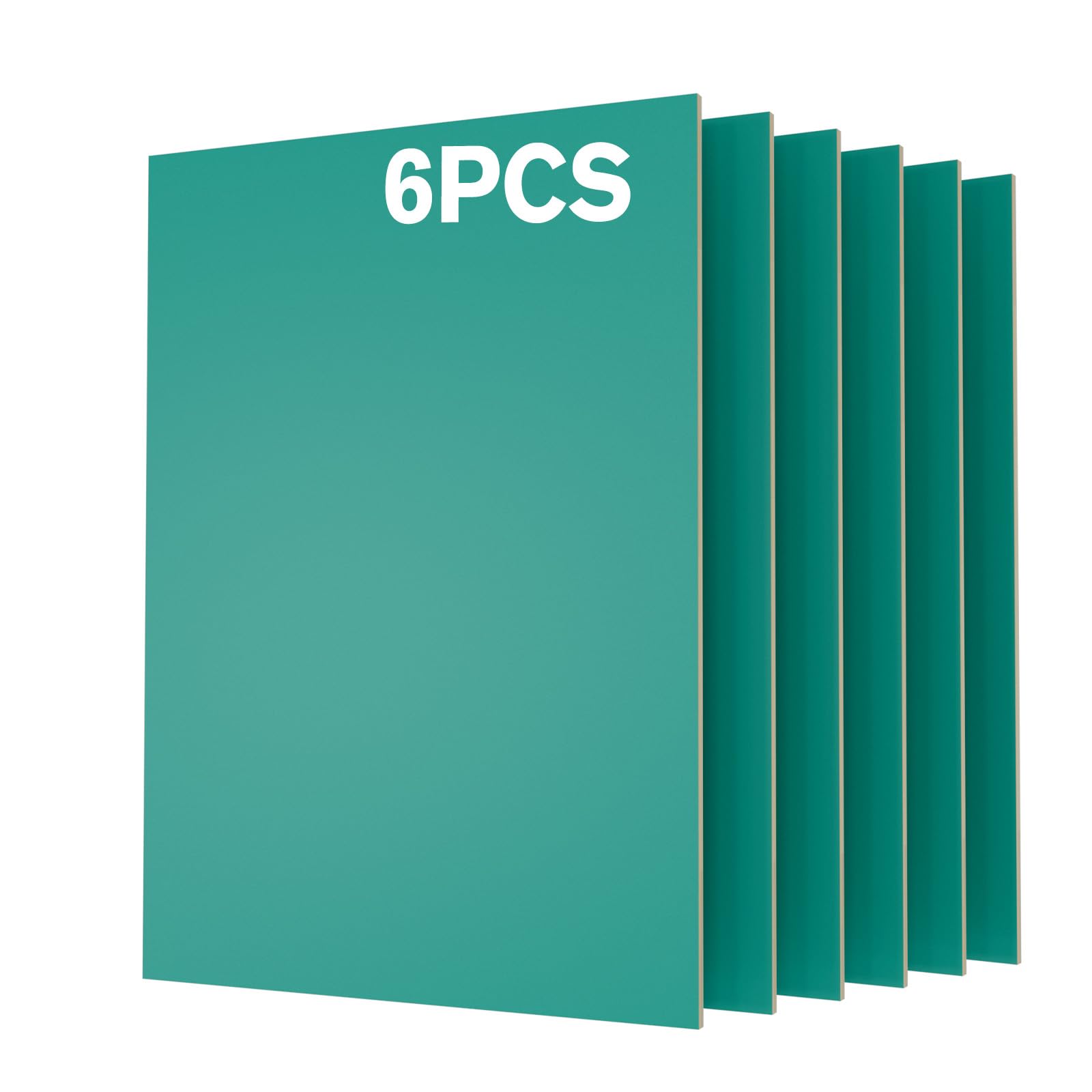 Creatorally 6 Pack Pre-Painted Colored Plywood Sheets, 11.7" x 8.27" x 1/8 (3mm) Thin Basswood Sheets Ideal for Laser Cutting, Engraving, DIY Crafts & Model Making (Green)